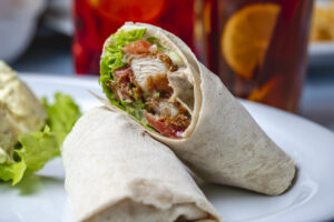 Chicken-roll-fried-chicken-strips-with-mayo-tomato-lettuce-wrapped